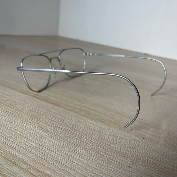 Vintage Randolph Engineering 6 1/2 Sunglasses 52-20 Matte Chrome FRAMES ONLY - Picture 7 of 8